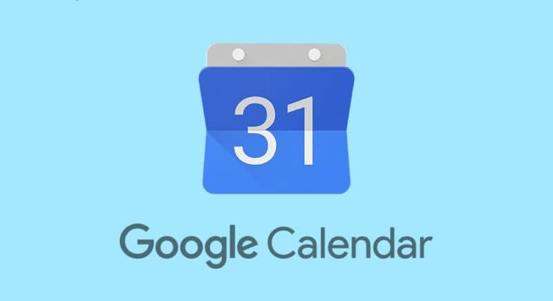 Google Calendar sky blue background