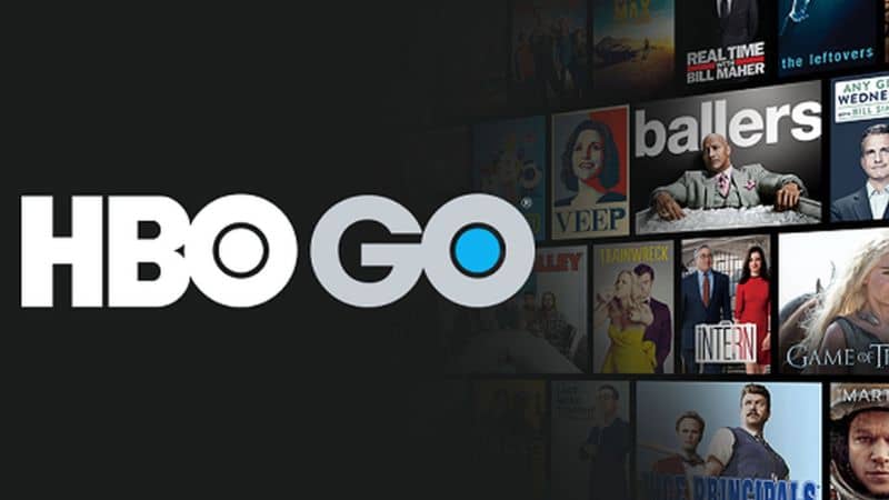 HBO GO logo black background with movie covers