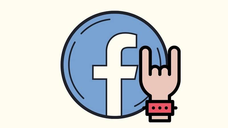 Rocker hand emoji facebook logo