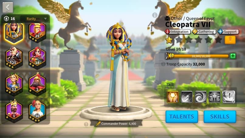 rise of kingdoms comandante cleopatra